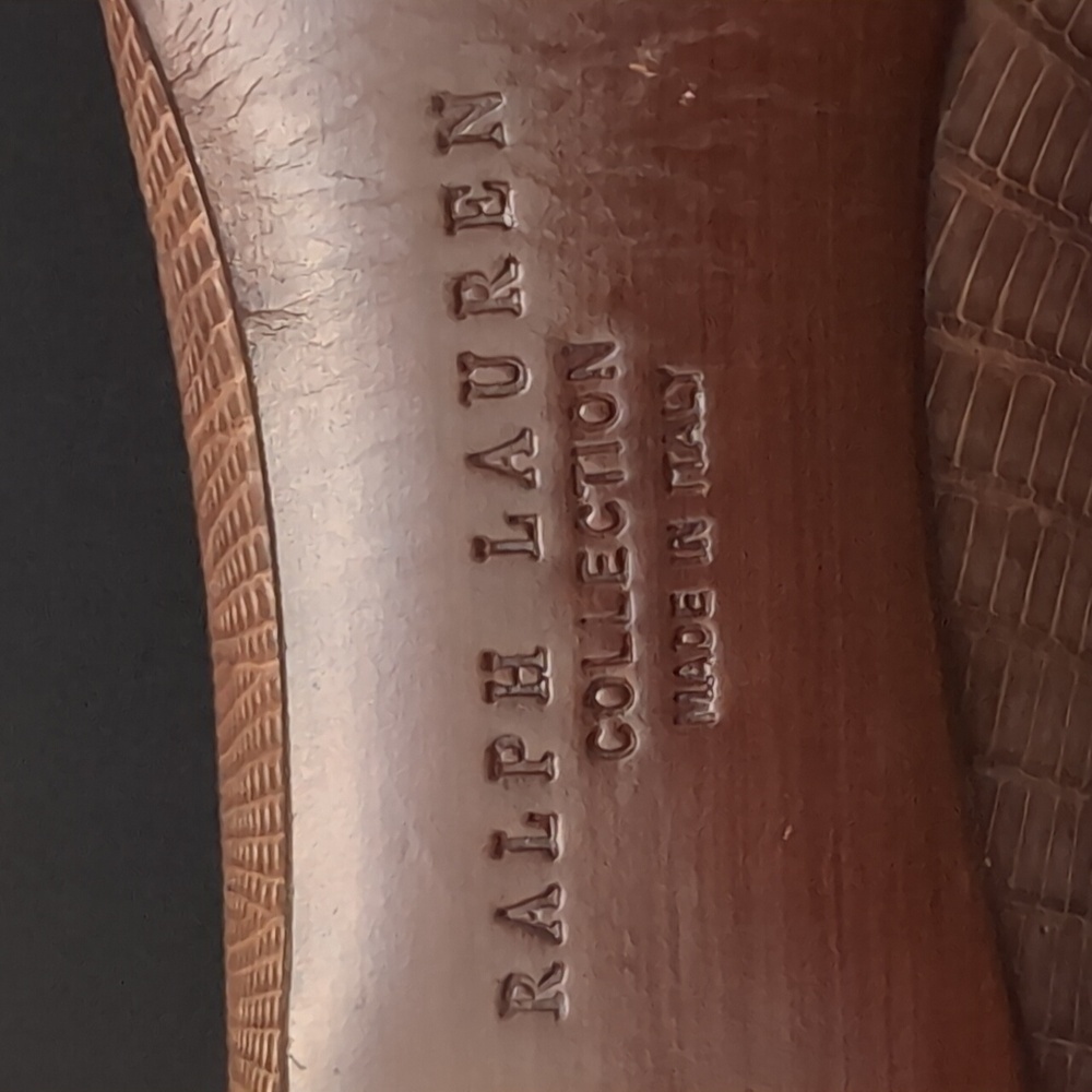 Ralph Lauren Collection Brown Heeled Shoes,Size 7. - Picture 10 of 12